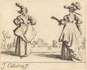 İki Sosyete Kadını by Jacques Callot