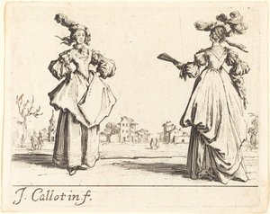 İki Sosyete Kadını by Jacques Callot