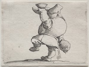 Iacopo Callot tarafından çeşitli kambur figürler (Arkadan Görülen İçici) by Jacques Callot