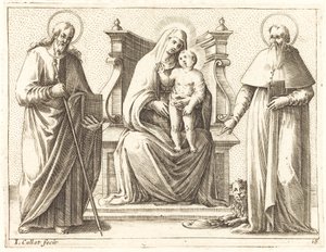 Aziz James ve Jerome, 16081611 ile Bakire ve Çocuk. by Jacques Callot