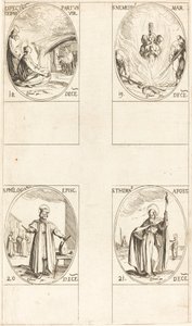 Bakirenin Doğurmasını Beklemek; Aziz Nemesius; Aziz Philogonius; Aziz Thomas by Jacques Callot