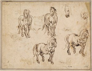 At Çalışmaları [rekto] by Jacques Callot after Antonio Tempesta