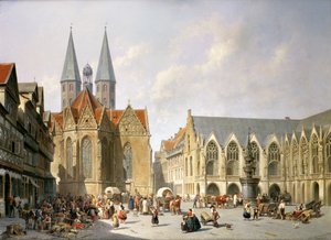 Eski Şehir Pazar Meydanı, Brunswick, 1890 by Jacques Carabain