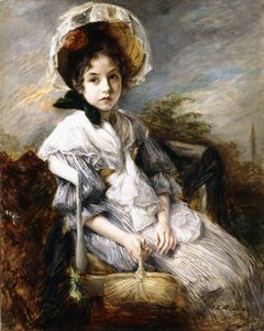 Bir Manzarada Oturan Genç Bir Kızın Portresi, by Jacques Emile Blanche