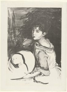 Portret van Wanda Zielinska bekend als Pouponne genç kız (bebek) Deneme (dizi başlığı) by Jacques Emile Blanche