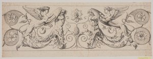 Centaur ve sfenksli dekoratif friz by Jacques Francois Joseph Saly