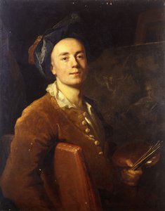 Sanatçının portresi, yarım boyda oturmuş, elinde Palet ve Fırçalar, c.1710-15