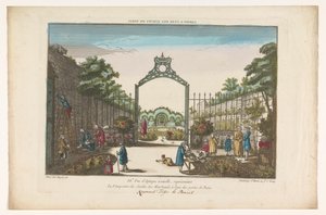 Gezicht op de Jardin des Marchands te Parijs Paris