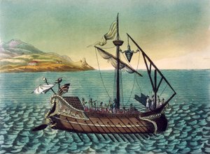 Roma kadırga savaş gemisinde Duilius Corvus (biniş cihazı), Jacques Grasset de Saint-Sauveur (1757-1810), Antik Roma