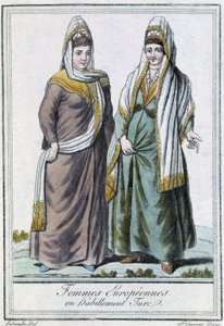Türk kıyafetleri içinde Avrupalı ​​kadınlar - Grasset Saint Sauveur