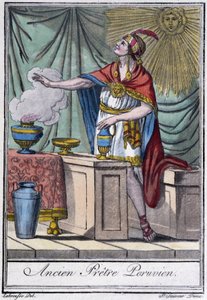 Eski Perulu rahip (inca) - J. Grasset-Saint-Sauveur, Paris tarafından “” Seyahat Ansiklopedisi”nde by Jacques Grasset de Saint Sauveur