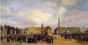Napolyon I'in (1769-1821) küllerinin 15/12/1840 Paris'te dönüşü: kortej, Jacques Guiaud (1811-1876) 1841 Sun'ın Place de la Concorde Tablosunu geçiyor. 1,05x2,17 m.