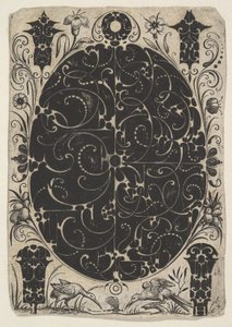 Daha Küçük Motiflerle Çevrili İki Varyant Schweifwerk İle Dekore Edilmiş Oval Kasa..., yakl. 1614-19.