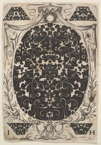 Schweifwerk ile Süslenmiş, Daha Küçük Motiflerle Çevrili ve Taçlı Oval Kolye..., yakl. 1614-19.