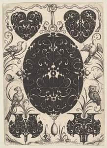 Daha Küçük Motifler ve Dört Kuşla Çevrili, Schweifwerk ile Süslenmiş Oval Kolye, yakl. 1614-19.