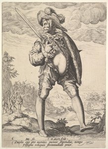 Subaylar ve Askerlerden Geniş Kılıç ve Kalkanla Silahlı Asker, 1587.