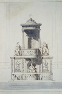 Minber için tasarım, c.1825 (kağıt üzerine kalem ve mürekkep ve wc)