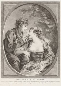 Elle mord à la grappe (üzümde ölür). 1768 by Jacques Jean Pasquier