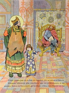 Kral I. Dagobert (c.603-39) pantolonunu ters çeviriyor, G. Montorgueil