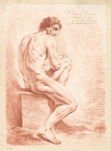 Oturan erkek çıplak, arkadan bakıldığında (1.lik ödülü 1783)