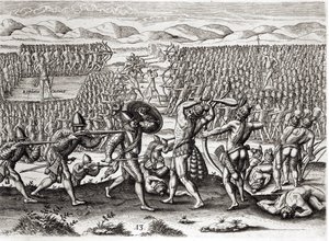 Outina, Theodore de Bry (1528-98) tarafından oyulmuş 