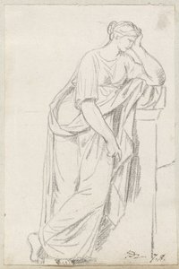 İlham Perilerinin Lahitinden Bir İlham Perisi by Jacques Louis David