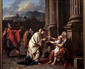 Belisaire (500-565) alumone istiyor. (Belisarios - Flavius Belisarius) Jacques Louis David tarafından yapılan boyama (1748-1825) by Jacques Louis David