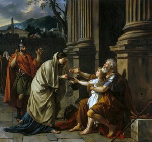 Belisarius Sadaka için Dilenci, 1781. by Jacques Louis David