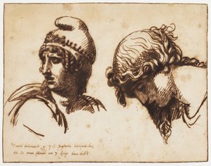 Bir kadının ve bir favorinin kafası by Jacques Louis David