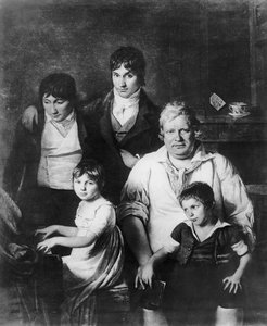 Aile Portresi, daha önce Michel Gerard (1737-1815) olarak bilinen Sözleşme üyesi, Ailesi ile birlikte, 18. yüzyılın sonu (bw photo)