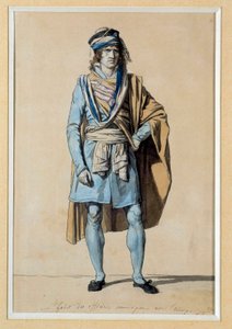 Fransız Devrimi: sivil kostüm projesi 1793 “” Belediye Memurunun Eşarplı Elbisesi”” Suluboya, Jacques Louis David (1748-1825) Sun. 0,3x0,2 m. Versay, Versay ve Trianon Kaleleri by Jacques Louis David