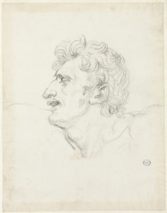 Bir Adamın Başı, Sol Profil by Jacques Louis David