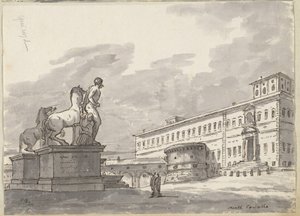 At Terbiyecileri ile Monte Cavallo by Jacques Louis David