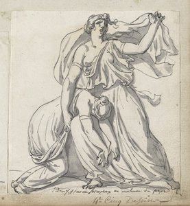 Niobe ve kızı by Jacques Louis David