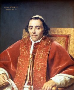 Pius VII (1742 - 1823). Jacques Louis David (1748-1825) tarafından yapılan boyama. Louvre müzesi. Paris by Jacques Louis David