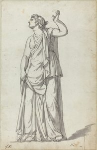 Bir İlham Perisi Roma Heykeli (Anchyrrhoe) by Jacques Louis David