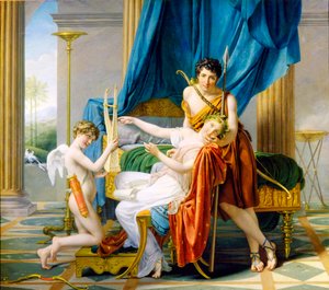 Sappho, Phaon ve Aşk Tanrısı, 1809. by Jacques Louis David