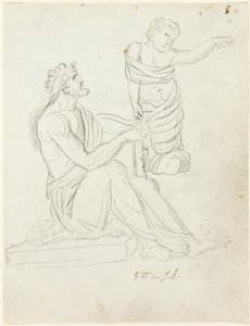 Oturan Adam ve Kundaktaki Bebek by Jacques Louis David
