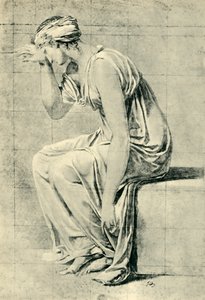 Oturan kadın, 18. yüzyılın sonu ve 19. yüzyılın başı, 1943. by Jacques Louis David