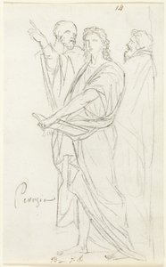 Üç Klasik Figür Çizimi by Jacques Louis David
