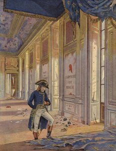 Napoleon Bonaparte among the ruins of the Tuileries Palace 