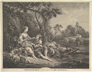 Pensant-ils au Raisin Üzümü Düşünüyorlar, 18. yüzyıl. by Jacques Philippe Le Bas
