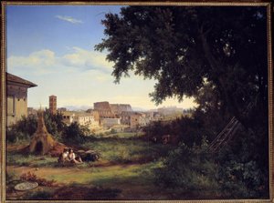 Roma, Raymond Bracassat (1804-1867) 1827 Güneş tarafından yapılan Colisee (Colosseo) Tablosunun görünümü. 0,74x0,99 m Rouen, Güzel Sanatlar Müzesi
