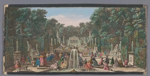Versailles L'Arc de Triomphe Bahçesindeki Bosquet de l'Arc de Triomphe'nin görünümü (nesne üzerindeki başlık) by Jacques Rigaud (possibly)