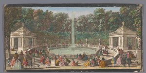 Versailles Les Domes Bahçesindeki Bosquet des Dômes'un görünümü (nesne üzerindeki başlık) by Jacques Rigaud (possibly)