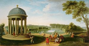 Lord Cobham ve Charles Bridgeman ile Rotunda, Stowe House, Bucks