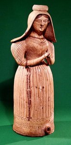 Başlıklı kadın şeklinde şişe, Borne Workshop (seramik) by Jacques Sebastien Talbot