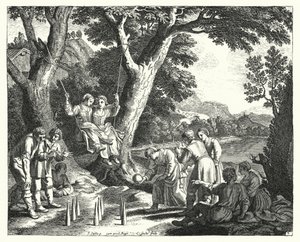 Rahatlayan köylüler (gravür) by Jacques Stella