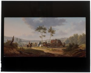 Bir Vagon Trenine Refakat Eden Süvariler by Jacques Swebach Desfontaines