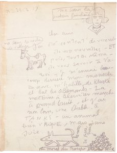 Çizimler ile imza mektubu by Jacques Vache